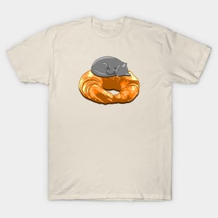 Croissant Grey Cat T-Shirt